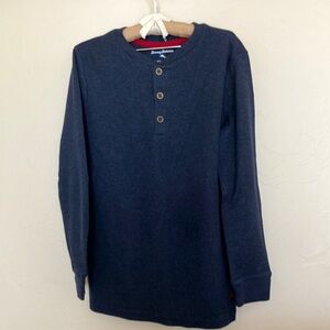 Tommy Bahama Long-sleeved Navy Henley shirt, Size L, Like new.